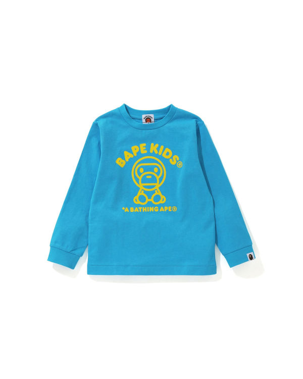 T Shirts Bape Milo Rug L/S Enfant Bleu | WLHCV6190