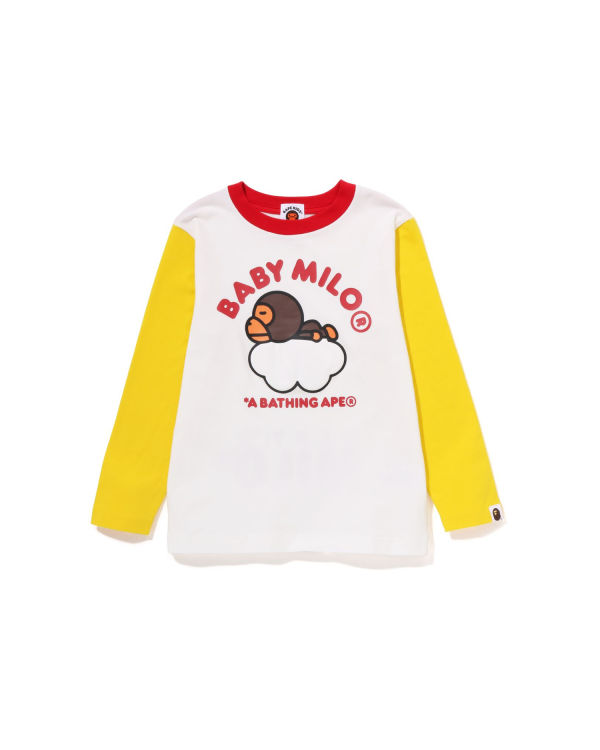 T Shirts Bape Milo Sleep On Cloud L/S Enfant Blanche | UIRBA1297