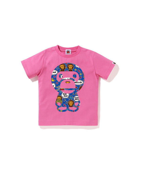 T Shirts Bape Milo Speech Balloon Big Milo Enfant Rose | QXFCD9362