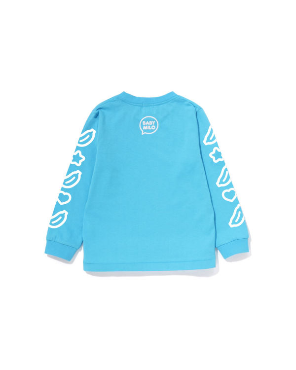 T Shirts Bape Milo Speech Balloon L/S #1 Enfant Bleu | DIYOL8630