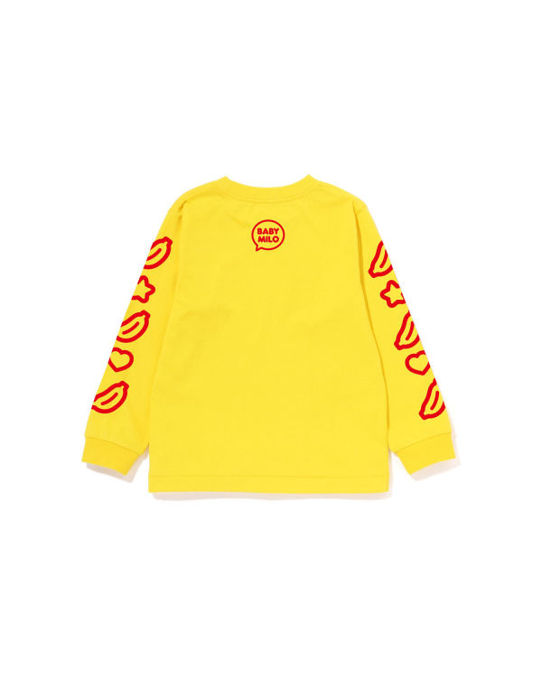 T Shirts Bape Milo Speech Balloon L/S #1 Enfant Jaune | DYBLM8703