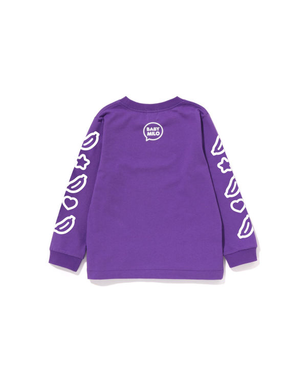 T Shirts Bape Milo Speech Balloon L/S #1 Enfant Violette | FBEIY9546