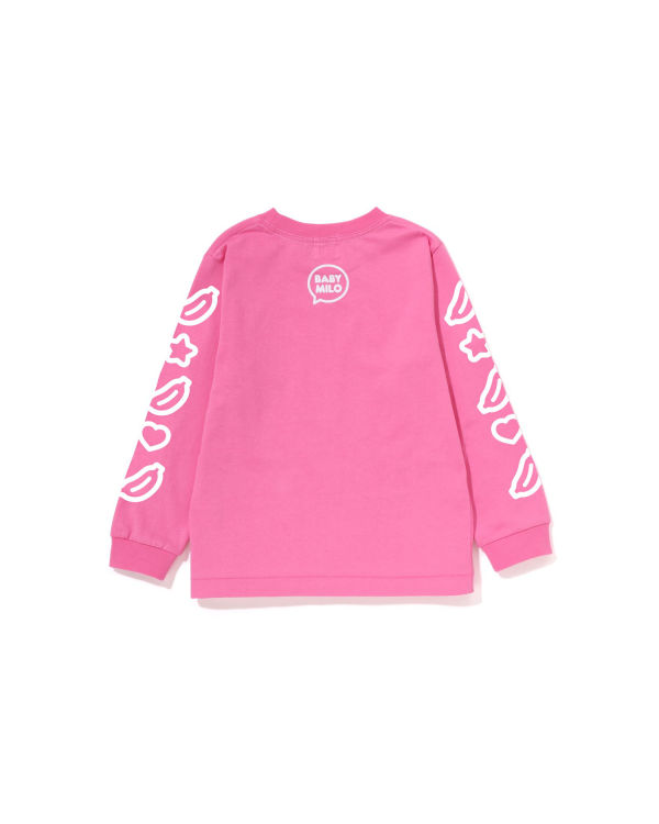 T Shirts Bape Milo Speech Balloon L/S #1 Enfant Rose | SEURL1603