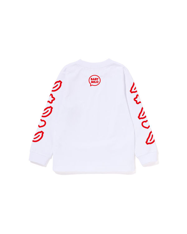 T Shirts Bape Milo Speech Balloon L/S #1 Enfant Blanche | VPEZR6418