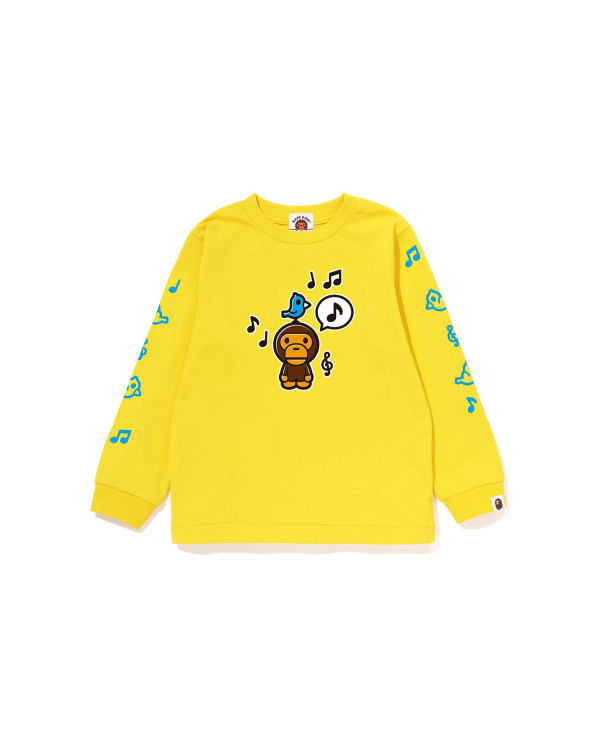 T Shirts Bape Milo Speech Balloon L/S #2 Enfant Jaune | EMRJV6125