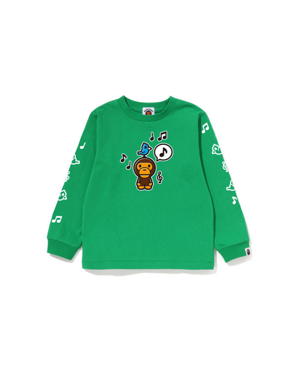 T Shirts Bape Milo Speech Balloon L/S #2 Enfant Menthe | GRAVK2305