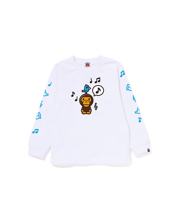 T Shirts Bape Milo Speech Balloon L/S #2 Enfant Blanche | UNFBO4130