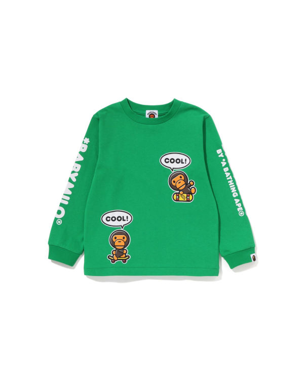 T Shirts Bape Milo Speech Balloon L/S #3 Enfant Menthe | LWBXE4921