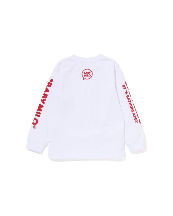 T Shirts Bape Milo Speech Balloon L/S #3 Enfant Blanche | MRTOD2918