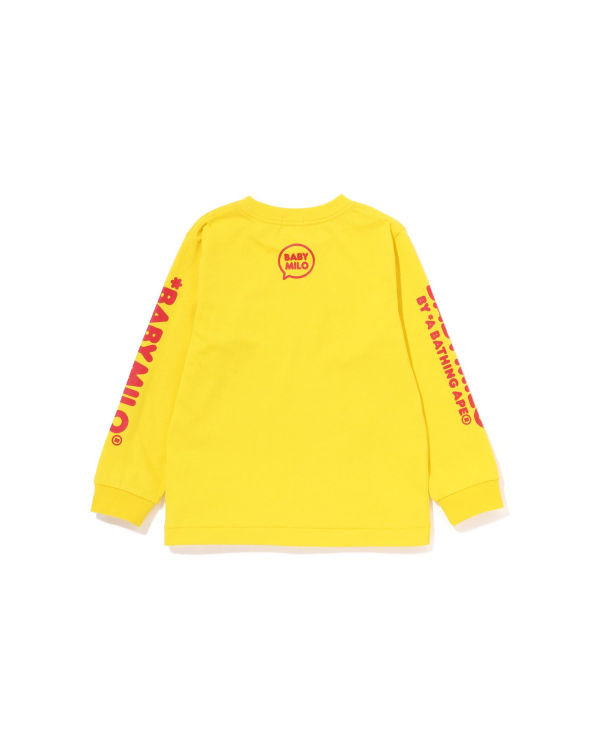 T Shirts Bape Milo Speech Balloon L/S #3 Enfant Jaune | XJNDC1604