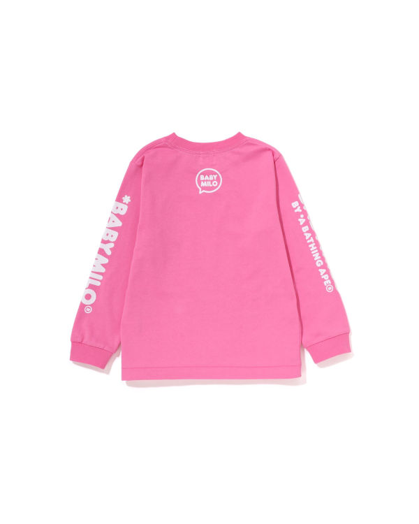 T Shirts Bape Milo Speech Balloon L/S #3 Enfant Rose | XTQBA2810