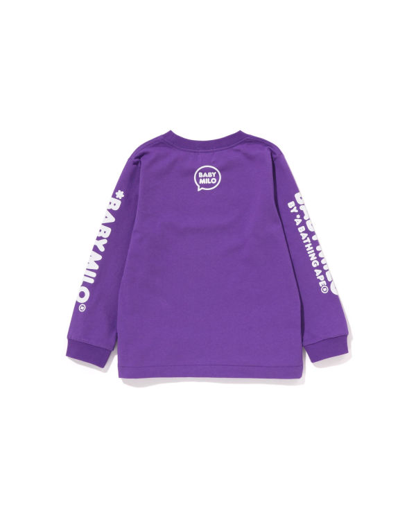 T Shirts Bape Milo Speech Balloon L/S #3 Enfant Violette | YVFGR3194