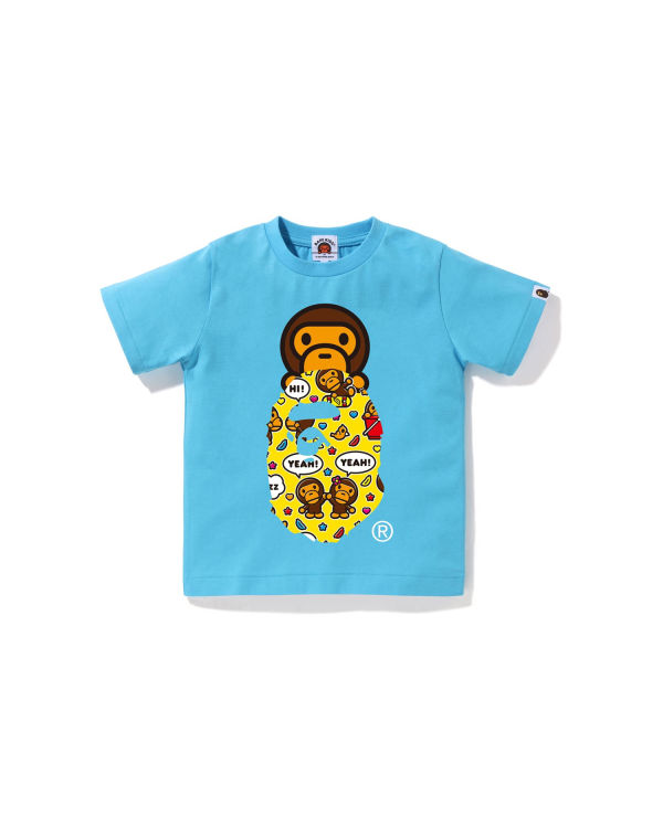 T Shirts Bape Milo Speech Balloon Milo On Ape Head Enfant Bleu | WJHGD3190