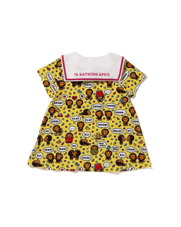 T Shirts Bape Milo Speech Balloon Sailor Collar Enfant Jaune | BZULN6935