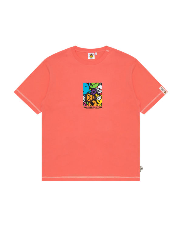 T Shirts Bape Milo box logo print Homme Rose | NXQVS7840