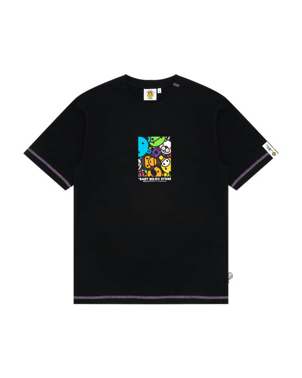 T Shirts Bape Milo box logo print Homme Noir | XALBE2906