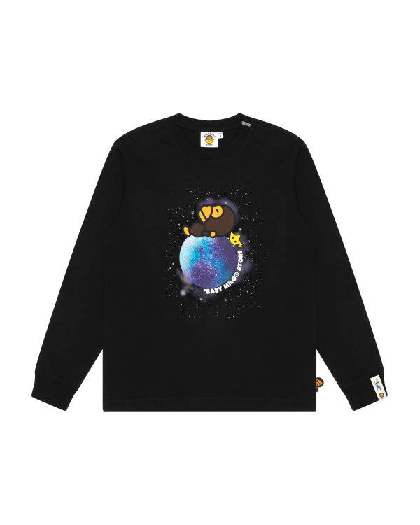 T Shirts Bape Milo graphic long sleeve Femme Noir | QUNWK7154