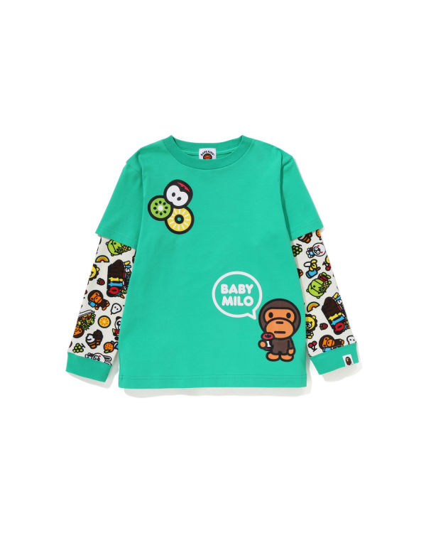 T Shirts Bape Milo mixed fruit layered sleeves Enfant Vert Clair | RUFWY3219