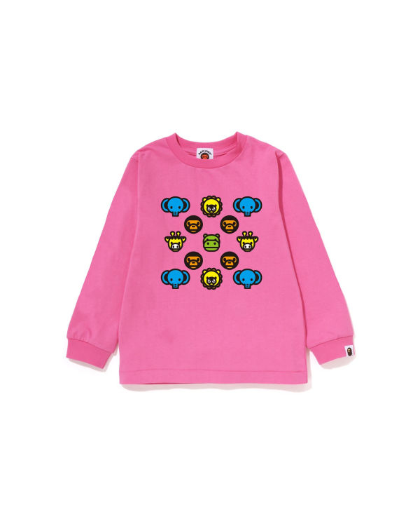 T Shirts Bape Milogram L/S Enfant Rose | KFXOR6324