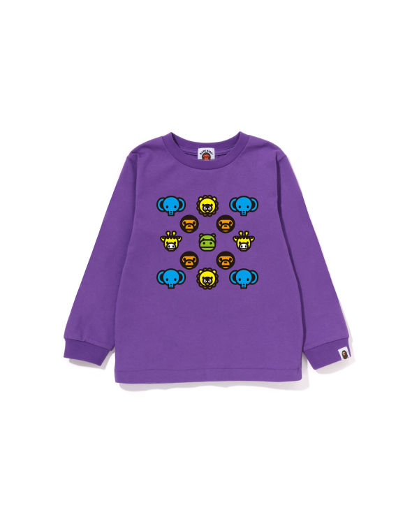 T Shirts Bape Milogram L/S Enfant Violette | MWIJQ5390