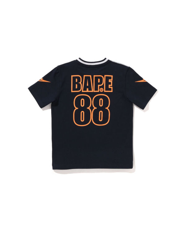 T Shirts Bape Moonface Football Enfant Bleu Marine Bleu | KEVDF4510