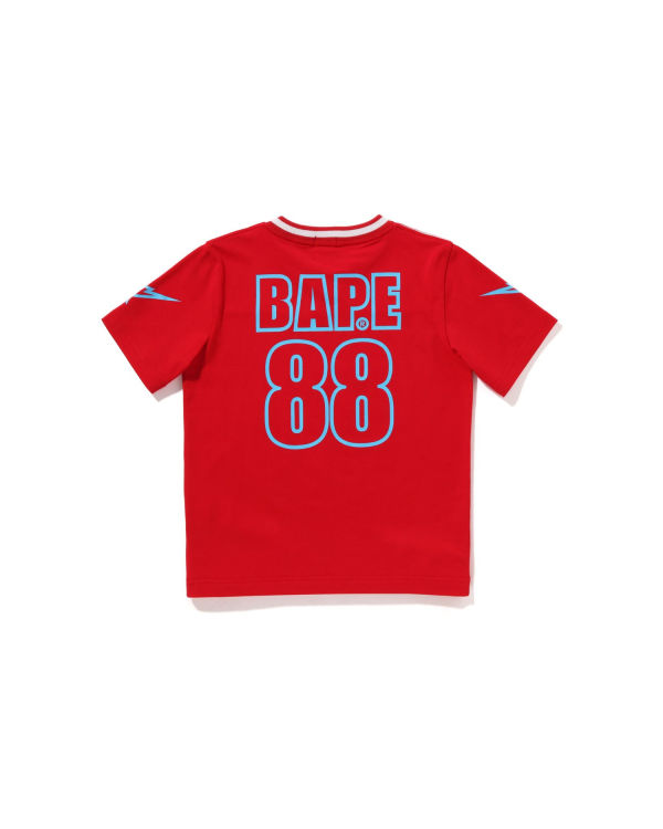 T Shirts Bape Moonface Football Enfant Rouge Clair | AWIJL6317