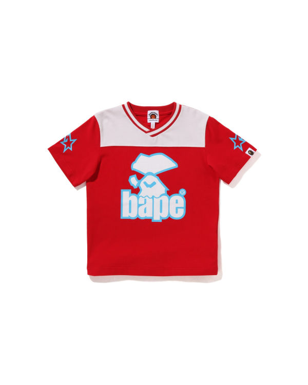 T Shirts Bape Moonface Football Enfant Rouge Clair | AWIJL6317