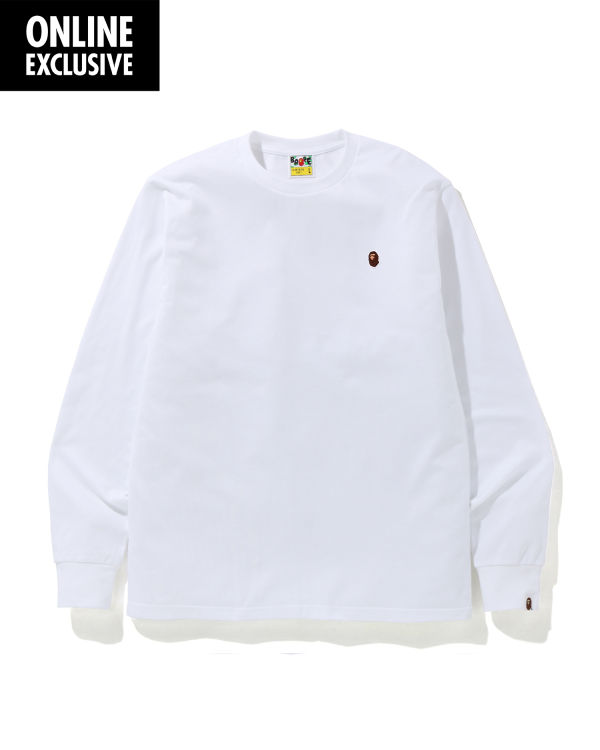 T Shirts Bape One Point logo Homme Blanche | HXYBA8654