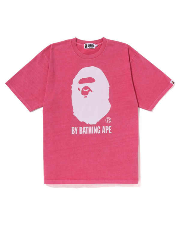 T Shirts Bape Overdyed By Bathing Ape Relaxed Homme Rose | XZDHW3706