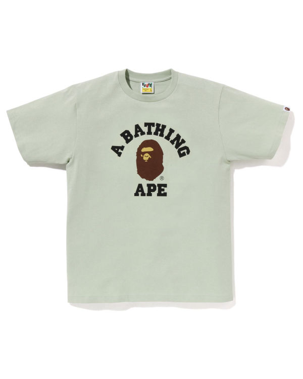 T Shirts Bape Pigment College Homme Vert Clair | FVOXC7602