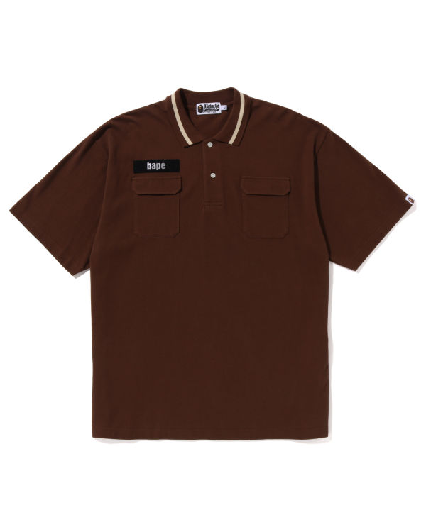 T Shirts Bape Relaxed Fit Polo Homme Marron | NVLYT7928