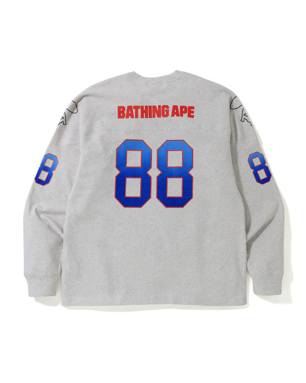 T Shirts Bape Relaxed Football logo Homme Grise | FSNTW0564