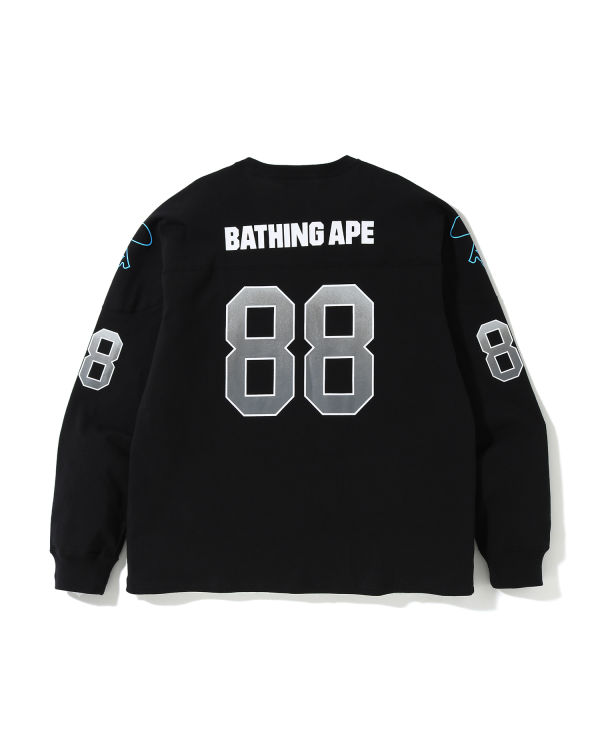 T Shirts Bape Relaxed Football logo Homme Noir | ZXSBM1045