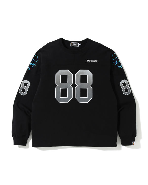 T Shirts Bape Relaxed Football logo Homme Noir | ZXSBM1045