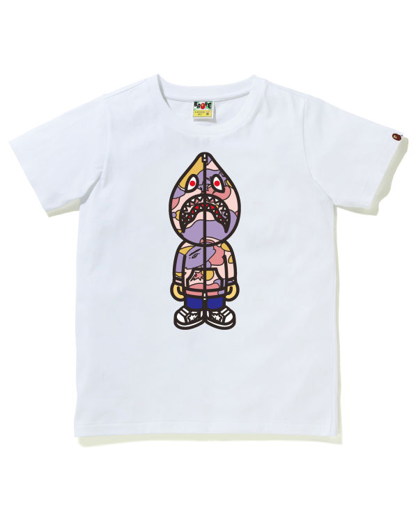 T Shirts Bape STA Camo Classiche Milo Shark Femme Blanche | PHVZW4257