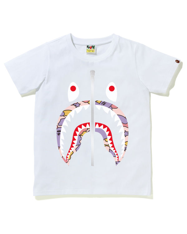 T Shirts Bape STA Camo Shark Femme Blanche | WZUCG8173