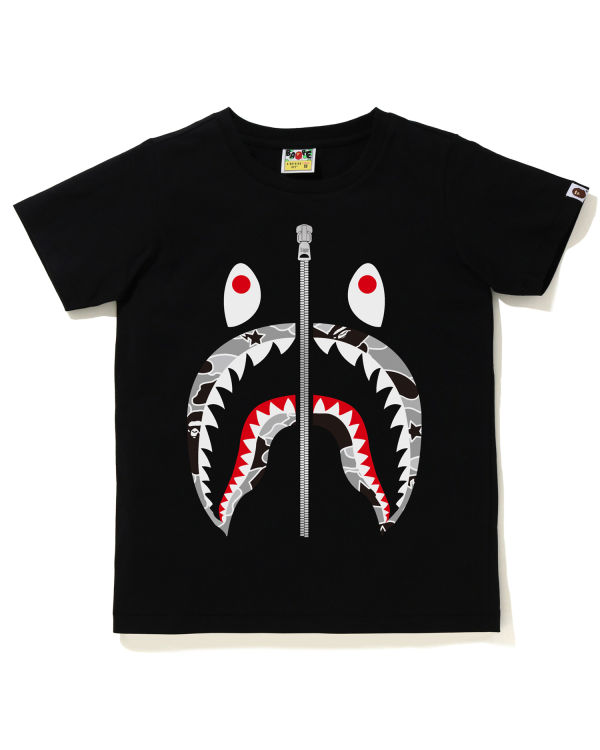 T Shirts Bape STA Camo Shark Femme Noir | PNXIE6250