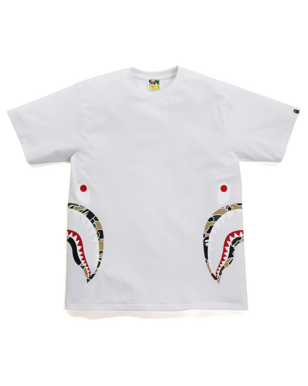 T Shirts Bape STA Camo Side Shark Homme Blanche | GFECX1483