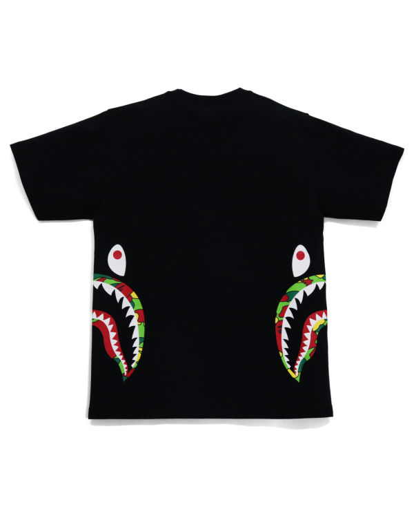 T Shirts Bape STA Camo Side Shark Homme Noir | VFDSZ9412