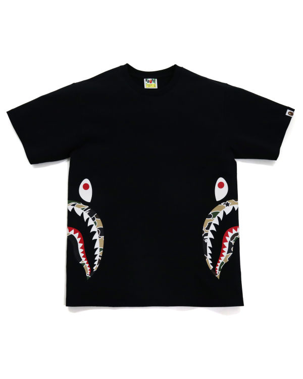 T Shirts Bape STA Camo Side Shark Homme Noir | YQVIK3890