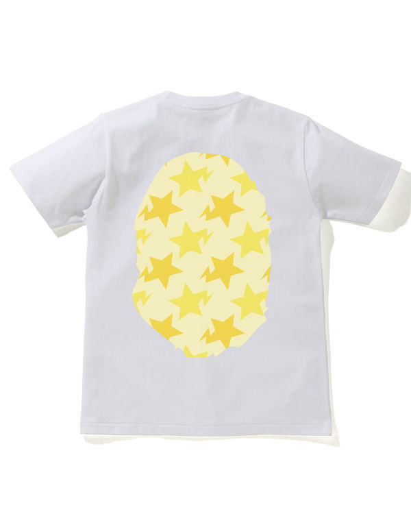 T Shirts Bape STA Pattern Big Ape Head Femme Blanche | HTVQK7362