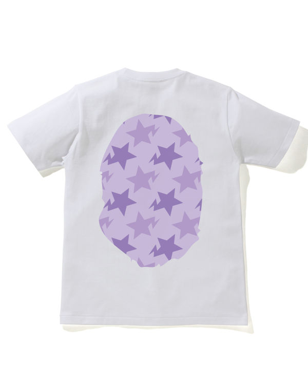 T Shirts Bape STA Pattern Big Ape Head Femme Blanche | HXNGJ0514