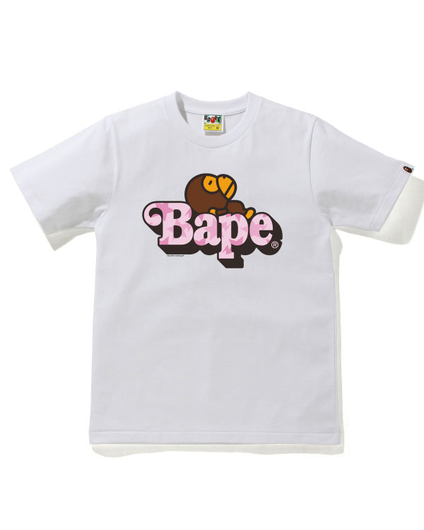 T Shirts Bape STA Pattern Milo On Femme Blanche | MCKLQ6482