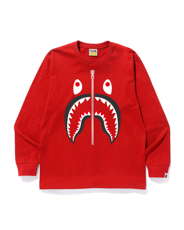 T Shirts Bape Shark Homme Rouge Clair | IMHEB8076