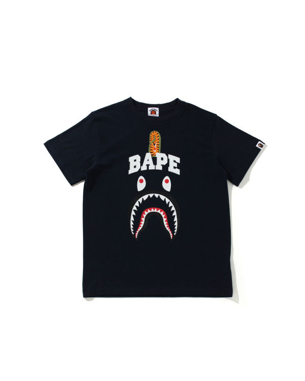 T Shirts Bape Shark Print Enfant Bleu Marine Bleu | TKWZU6041