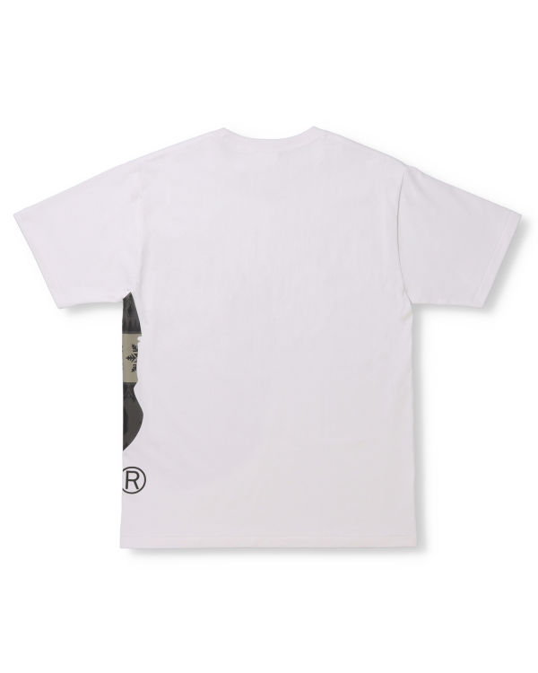 T Shirts Bape Snow Pattern Side Big Ape Head Homme Blanche | PLKYN1576