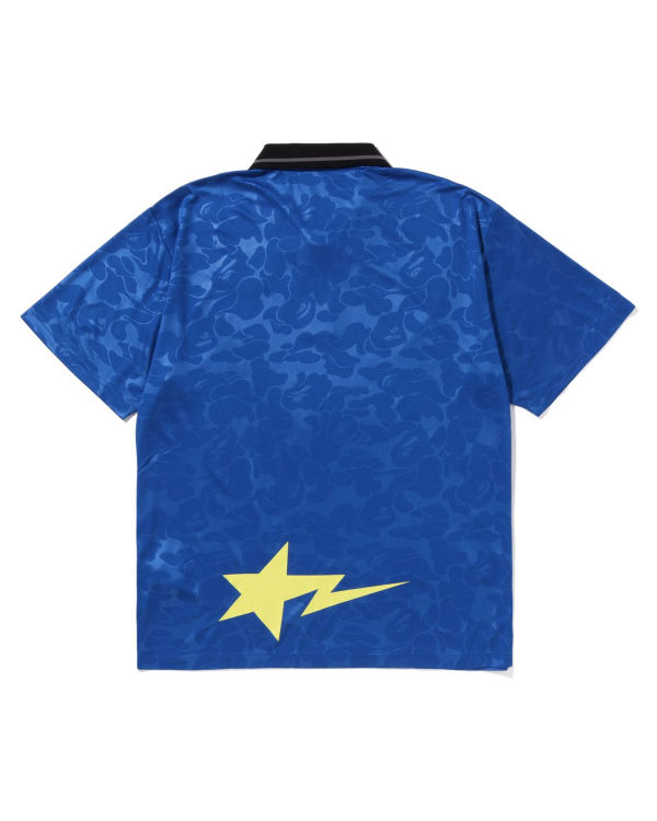 T Shirts Bape Soccer Game Relaxed Fit Polo Homme Bleu | XVQNG5093