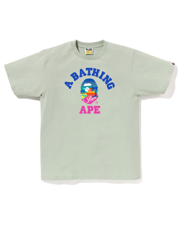 T Shirts Bape Sunset Beach Homme Vert Clair | GTXDR5108