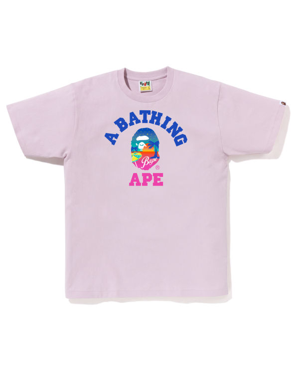 T Shirts Bape Sunset Beach Homme Violette | ZMRNT8754