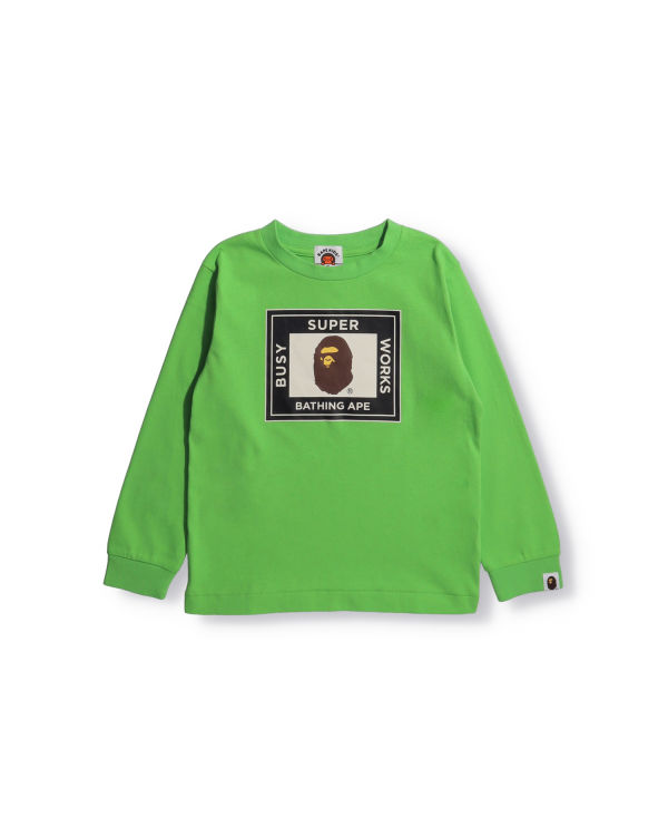 T Shirts Bape Super Busy Works L/S Enfant Vert | CQRAL6457